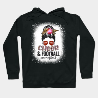 Funny Cheer Football Cheerleading Mom Of Both Messy Hoodie